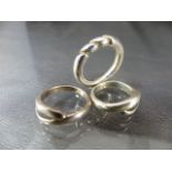 Three silver rings - approx weight - 12.9