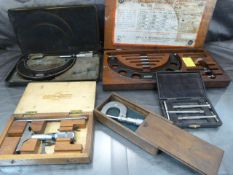 Collection of Vintage cased tools to include - Brown and Sharpe, Moore and Wright depth gauge, Moore