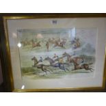 John Sturgess - Watercolour 'Saturday at Sandown Park' 2nd may 1885. Copperplate writing to top