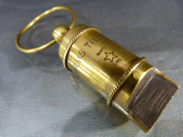 Brass whistle inscribed 'Titanic' - Image 6 of 8