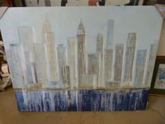 Large canvas of a skyline. Approx 121cm x 91cm