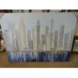 Large canvas of a skyline. Approx 121cm x 91cm