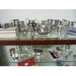 Collection of lovely silverplate to include a Barker Ellis scallop shell tray (white metal) and