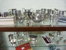 Collection of lovely silverplate to include a Barker Ellis scallop shell tray (white metal) and