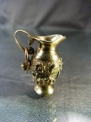 9ct hallmarked gold large charm of a jug with handle and decorated with flowers (total weight