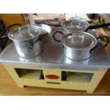 JPT tinplate cooking set with all saucepans lids and frying pan