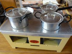 JPT tinplate cooking set with all saucepans lids and frying pan