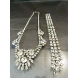 Bag of Vintage Diamante Costume jewellery Necklace and Bracelet, intact no stones missing or