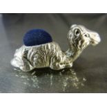 Silver pincushion in the form of a camel