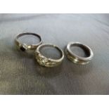 Three Silver rings approx weight - 9g