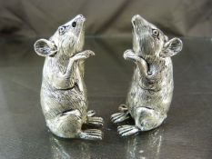 Pair of 800 continental cruets in the form of mice