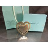 Tiffany Hallmarked Silver paperclip in the form of a Heart - marked Tiffany & Co with pouch, box and