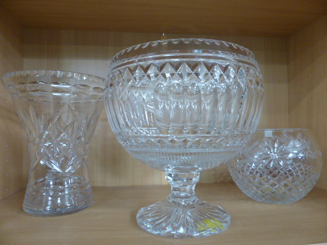 Lingfield Crystal baluster punch bowl (Lingfield Crest/Logo to front) also to include Crystal