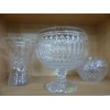 Lingfield Crystal baluster punch bowl (Lingfield Crest/Logo to front) also to include Crystal