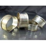 Four Hallmarked silver napkin rings - approx weight - 43g