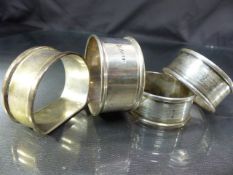 Four Hallmarked silver napkin rings - approx weight - 43g