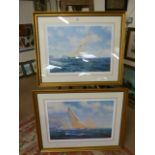 Two large signed limited edition prints, 'Brittania Racing of Cowes' by J.Steven Dews 276/850 and '