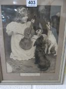 After Arthur J Elsey 1909 black and white print - A Broken Melody