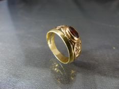 9ct Gold Garnet set Celtic design ring