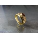 9ct Gold Garnet set Celtic design ring