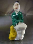 Ceramic Chinese snuff bottle in the form of a woman