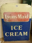 Lyons Maid double sided advertising sign 'Ice Cream'