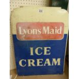Lyons Maid double sided advertising sign 'Ice Cream'