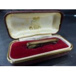 9ct Gold on silver tie clip with engine turned decoration