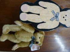 Boxed Ana Marie mohair teddy bear 'Harry James' in bear shaped box