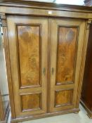 Antique Mahogany two door wardrobe with detailing to each door. - Option to buy second for the