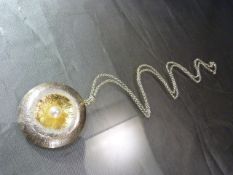Silver Handmade Pendant by Julien Chatt of Glastonbury, with a 7.5mm Cultured pearl pendant. The