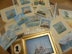 Collection of Early 19th century and later school studies of Clipper ships. Each individual oil is