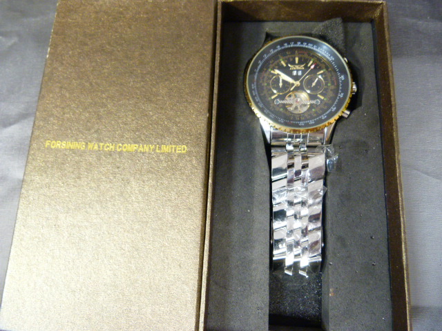 Jaragar watch as new condition but not ticking in a Forsining Watch company box. - Image 9 of 10