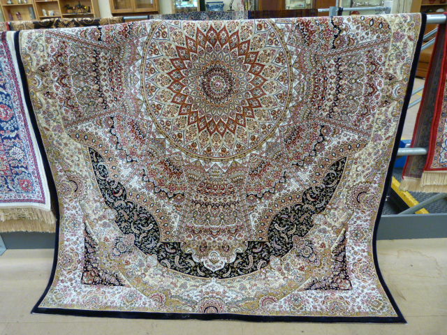 Large Beige ground silk carpet - Image 2 of 3