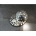 Hallmarked silver caddy spoon in the form of a Jockey's Cap. Hallmarks for Sheffield 1988. Maker