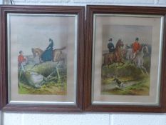 A pair of Victorian Lithographs depicting equestrian persuits