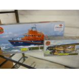 AIRFIX model kits - 1:72 Westland Lysander plane (in original box) and RNLI Severn Class Lifeboat in
