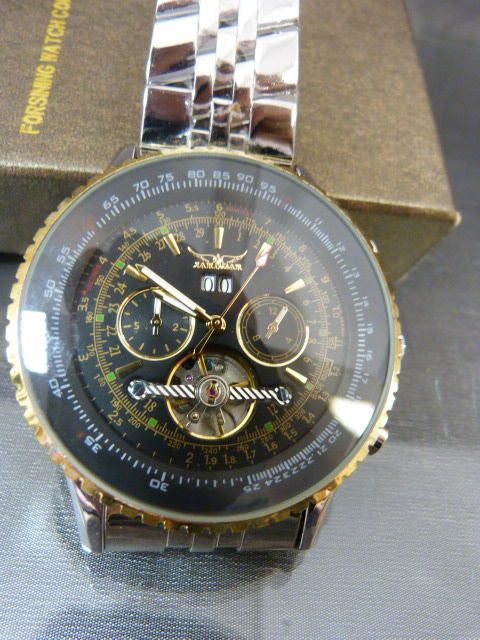 Jaragar watch as new condition but not ticking in a Forsining Watch company box. - Image 2 of 10