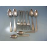 Continental Silver spoons forks & teaspoons with two serving spoons marked PEREZ 900, and all