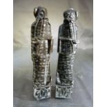 Pair of Chinese Soapstone seals in the form of oriental Deities. 1 has a crack which has been