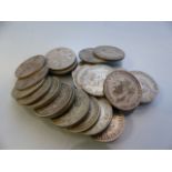 Silver Coins: A collection of 25 Florins various years & conditions (total weight 276g)