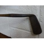 Horn handled cane and a vintage golf club