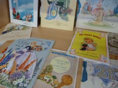 Collection of Victorian Greetings cards and Theatre programmes - over two shelves
