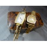 9ct Gold Vintage watch (over wound) and one other in unmarked gold coloured case.