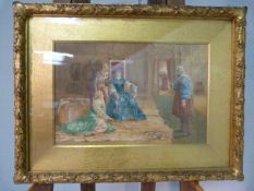 Antique Water Colour 'A Messengers Plea' signed to bottom left Innes Fripp - 1867 - 1963. Date on