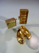 Three gold ladies charms all hallmarked 375 9ct (total weight approx 9.9g)