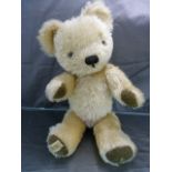 Vintage toys to include a Merrythought plush teddy, Pedigree hard plastic doll and three Rosebud