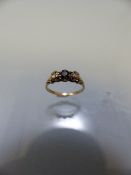 9ct Diamond and Sapphire ladies ring (size K)