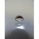 9ct Diamond and Sapphire ladies ring (size K)