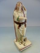 Neale & Co pearlware figure of 'Hope' depicting a lady holding an anchor.